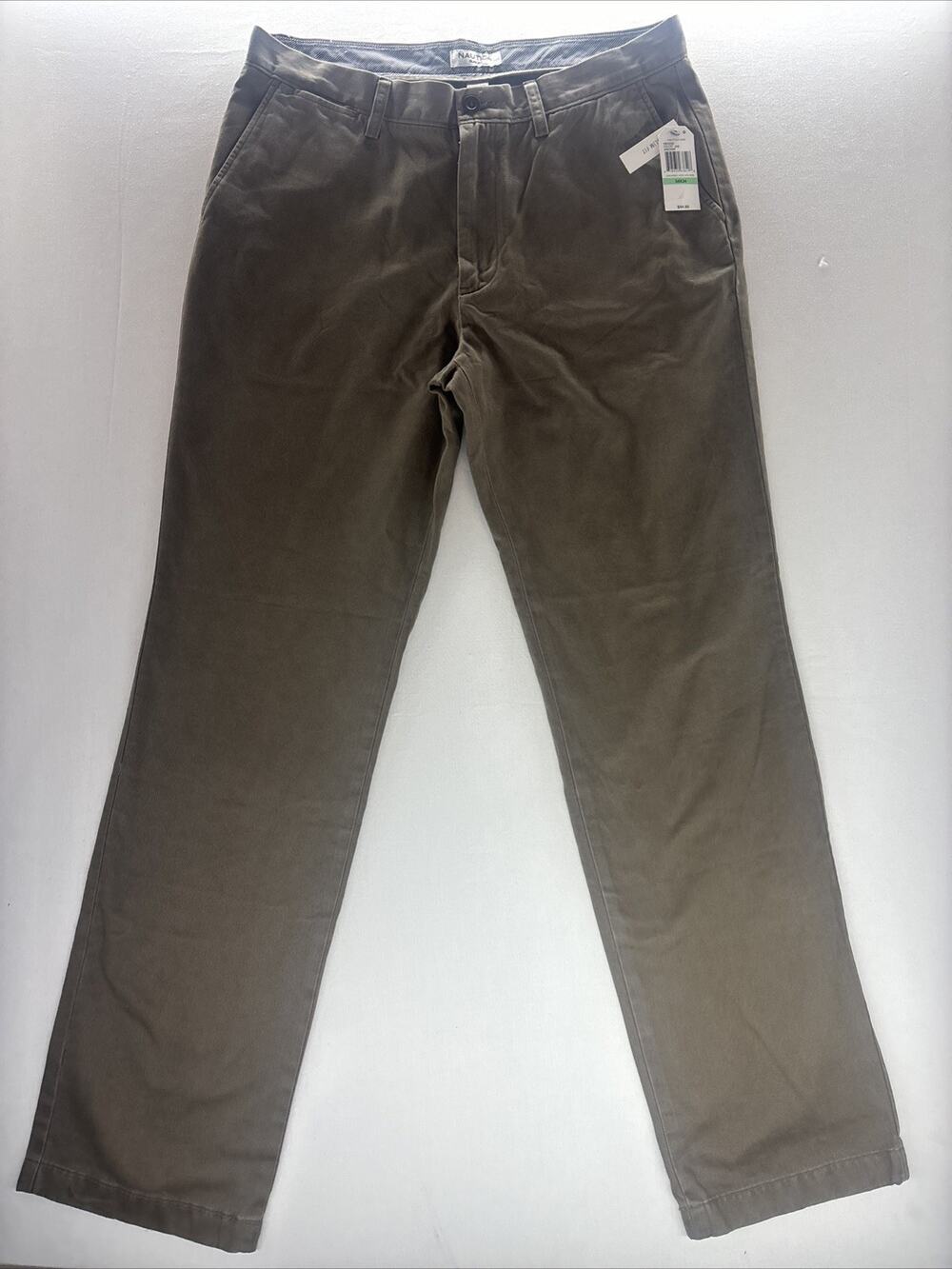 Nautica Men's Casual Pants Slim Fit 34x34 Khaki Beige Cotton Twill NWT